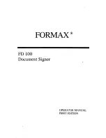 Preview for 1 page of Formax FD 100 Operator'S Manual