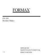 Preview for 1 page of Formax FD 180 Operator And  Maintenance Manual