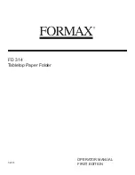 Предварительный просмотр 1 страницы Formax FD 314 Operator'S Manual