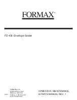 Formax FD 430 Operator, Maintenance, & Parts Manual предпросмотр