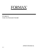 Предварительный просмотр 1 страницы Formax FD 8254CC Operator'S Manual