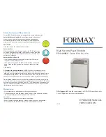 Предварительный просмотр 1 страницы Formax FD 8400HS Operator'S Manual