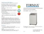 Предварительный просмотр 1 страницы Formax FD 8500HS Operator'S Manual