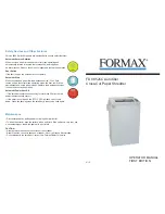 Предварительный просмотр 1 страницы Formax FD 8652CC Operator'S Manual