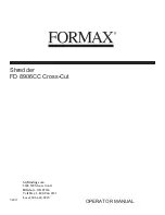 Preview for 2 page of Formax FD 8906CC Cross-Cut Operator'S Manual