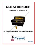 FORMTEK LION MACHINERY CLEATBENDER 1836 Operation & Maintenance Manual preview