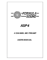 Предварительный просмотр 1 страницы Formula Sound ASP4 User Manual