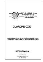 Preview for 1 page of Formula Sound GUARDIAN CX10 User Manual