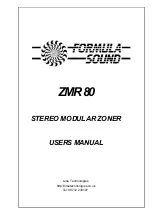 Formula Sound ZMR 80 User Manual предпросмотр