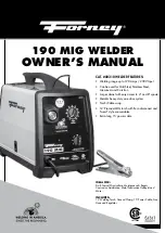 Forney 190 MIG Owner'S Manual preview