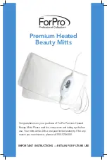 Preview for 1 page of ForPro Premium Heated Beauty Mitts Important Instructions