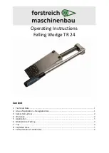 Preview for 1 page of forstreich maschinebau TR 24 Operating Instructions Manual