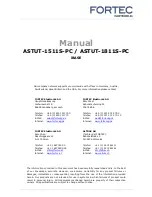 Fortec Elektronik ASTUT-1511S-PC Manual preview