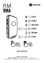 Preview for 1 page of Fortin RM9MA Quick User Manual