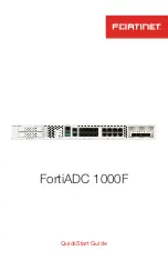 Предварительный просмотр 1 страницы Fortinet FortiADC 1000F Quick Start Manual