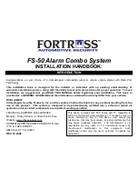 Fortress Technologies ALARM COMBO SYSTEM FS-50 Installation Handbook preview