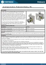 Fortress Technologies Osbourn PBL2A-1-1-CLSL-MP1 Operating Instructions Manual preview