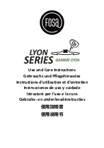 Предварительный просмотр 1 страницы Fosa LYON Series Use And Care Instructions Manual