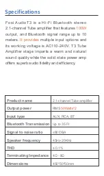 Preview for 3 page of Fosi Audio T3 User Manual