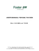 Предварительный просмотр 1 страницы Foster Micro + Grill S4000 User Manual