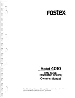 Fostex 4010 Owner'S Manual preview