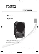 Preview for 1 page of Fostex 6301DT Owner'S Manual