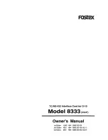 Fostex 8333 Owner'S Manual preview