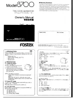 Fostex 8700 Owner'S Manual preview