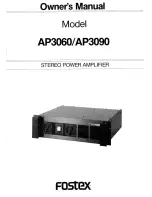 Предварительный просмотр 1 страницы Fostex AP3060 Owner'S Manual