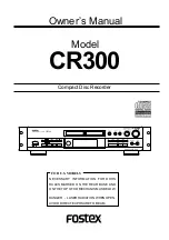 Fostex CR300 Owner'S Manual preview