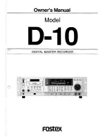 Fostex D-10 Owner'S Manual preview