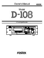 Preview for 1 page of Fostex D-108 Owner'S Manual