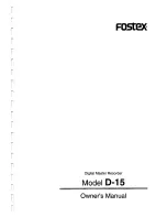 Fostex D-15 Owner'S Manual preview