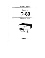 Fostex D-80 Owner'S Manual preview