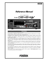 Preview for 1 page of Fostex D2424LV MKII Reference Manual