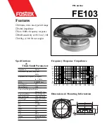 Preview for 1 page of Fostex FE103 Specifications