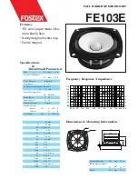 Preview for 1 page of Fostex FE103E Specification Sheet