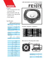 Fostex FE107E Specifications preview