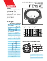 Fostex FE127E Specifications preview