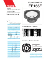 Fostex FE166e Specification Sheet preview