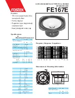 Preview for 1 page of Fostex FE167E Specification Sheet