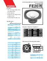 Preview for 1 page of Fostex FE207E Specifications