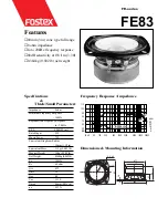 Preview for 1 page of Fostex FE83 Specifications