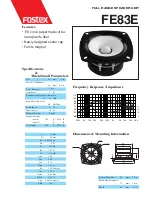 Preview for 1 page of Fostex FE83E Specifications