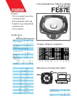 Fostex FE87E Specifications preview