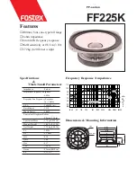 Fostex FF225K Specification preview