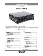 Предварительный просмотр 1 страницы Fostex FM-3 Owner'S Manual