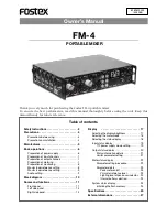 Fostex FM-4 Owner'S Manual preview