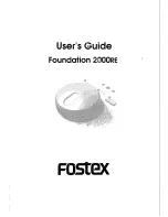 Fostex Foundation 2000RE User Manual preview