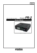 Preview for 1 page of Fostex FR-2 Owner'S Manual